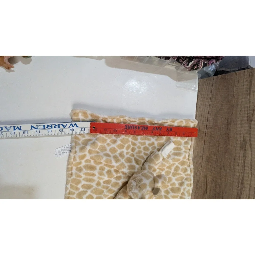 Carters Giraffe Security Blanket Lovey Tan White Animal Print Plush Baby‎